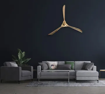 Ilvik veggdekorasjon Propell 85x85 cm i metall - gull - Innredning - Dekorasjon - Pyntegjenstand - Skulptur