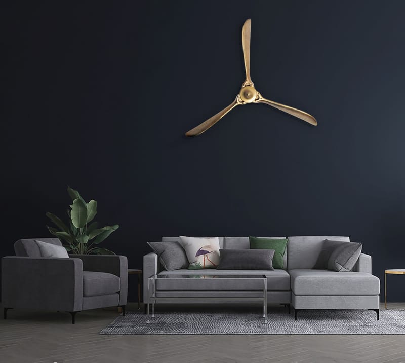 Ilvik veggdekorasjon Propell 85x85 cm i metall - gull - Innredning - Dekorasjon - Pyntegjenstand - Skulptur