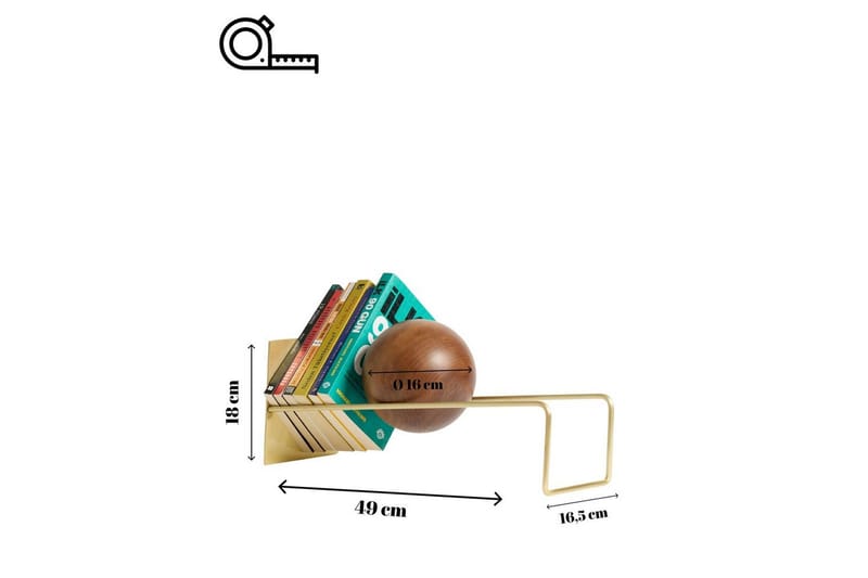 Orvic Bokstöd 49x18 cm - Antikk Gull - Innredning - Dekorasjon - Pyntegjenstand - Bokstøtte