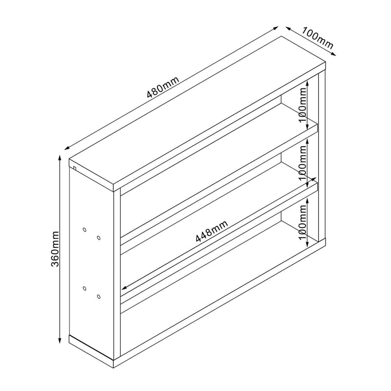 Shelf HOME4YOU - lys melamin - Innredning - Dekorasjon - Pyntegjenstand - Bokstøtte