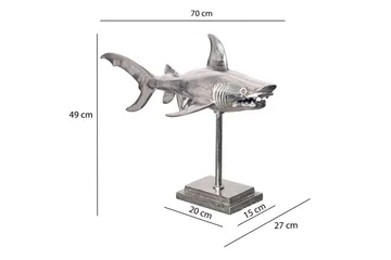 Dekorativ figur Wohnling Deco hai 70 cm aluminium, maritim stil Sølv - Sølv - Innredning - Dekorasjon - Pyntegjenstand - Dekorasjonsfigur
