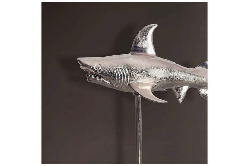 Dekorativ figur Wohnling Deco hai 70 cm aluminium, maritim stil Sølv - Sølv - Innredning - Dekorasjon