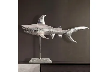 Dekorativ figur Wohnling Deco hai 70 cm aluminium, maritim stil Sølv - Sølv - Innredning - Dekorasjon - Pyntegjenstand - Dekorasjonsfigur