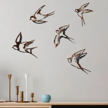 Dekorativt metallveggtilbehør Wallxpert Metal Birds flerfarget - Innredning - Bilder & kunst