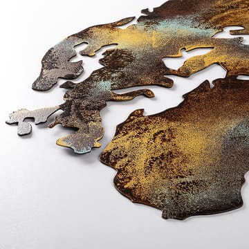 Dekorativt metallveggtilbehør Wallxpert Verdenskart (150 x 59 cm) Mørkebrun - Flerfarget - Innredning - Bilder & kunst