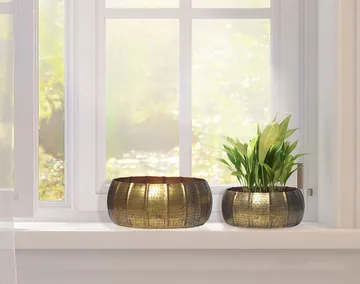 Eliaro Vase 17 cm sett med 2 - Gullfarget - Innredning - Krukker