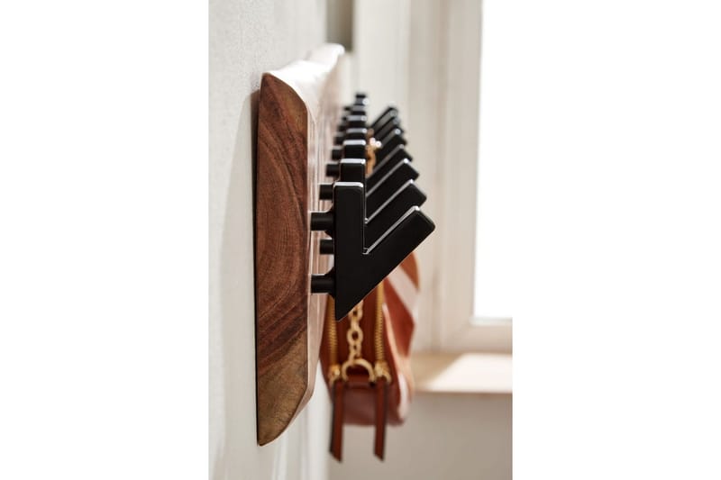 Garderobe Wohnling Vegghengt klesstativ 8 metallkroker knudrete heltre - Innredning - Håndtak & beslag - Møbelhengsler