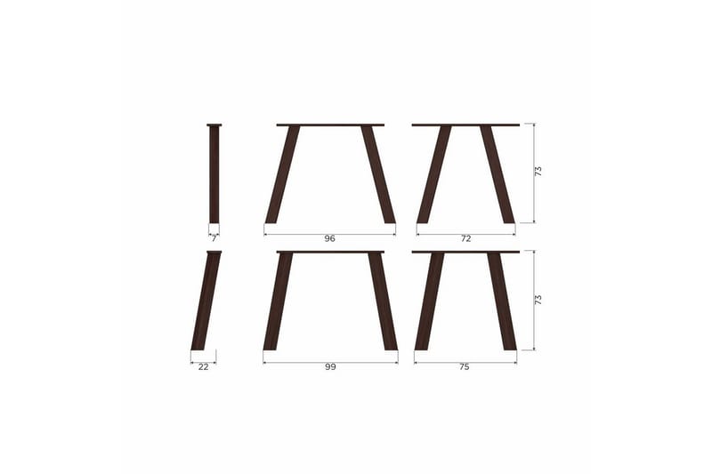 Bordben Haarlem Sett av 2 - Mystisk Brun - Innredning - Håndtak & beslag - Møbelhengsler - Møbelben