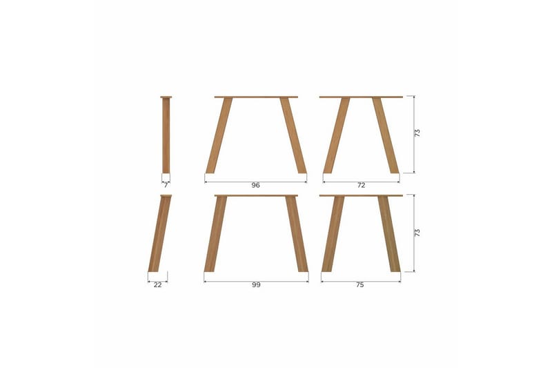 Bordben Haarlem Sett av 2 - Transparent - Innredning - Håndtak & beslag - Møbelhengsler - Møbelben