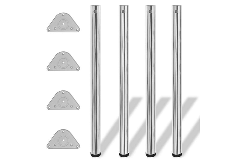 4 Height justerbare Bordben Krom 870 mm - Krom - Innredning - Håndtak & beslag - Møbelhengsler - Møbelben