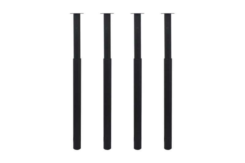 Teleskopiske bordben 4 stk svart 710 mm-1100 mm - Innredning - Håndtak & beslag - Møbelhengsler - Møbelben