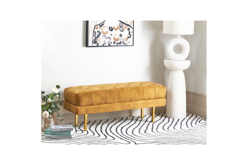 Sittebenk Roseville Gul/gull - Gul/gull - Møbler - Stoler & lenestoler - Benk - Entrebenk