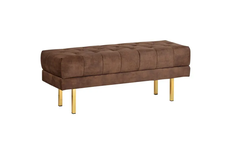 Sittebenk Roseville Mørk brun/gull - Mørk brun/gull - Møbler - Stoler & lenestoler - Benk - Entrebenk