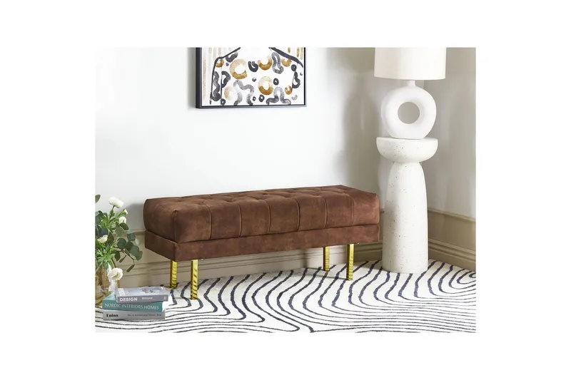 Sittebenk Roseville Mørk brun/gull - Mørk brun/gull - Innredning - Håndtak & beslag - Møbelhengsler - Møbelben