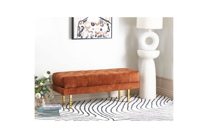 Sittebenk Roseville Rød/gull - Rød/gull - Møbler - Stoler & lenestoler - Benk - Entrebenk