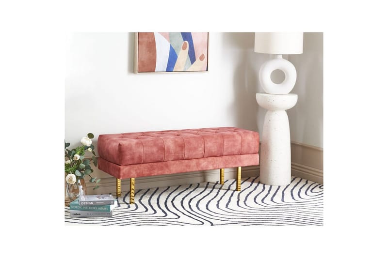 Sittebenk Roseville Rosa/Gull - Rosa/Gull - Innredning - Håndtak & beslag - Møbelhengsler - Møbelben