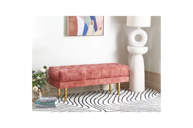 Sittebenk Roseville Rosa/Gull - Rosa/Gull - Møbler - Stoler & lenestoler - Benk - Entrebenk