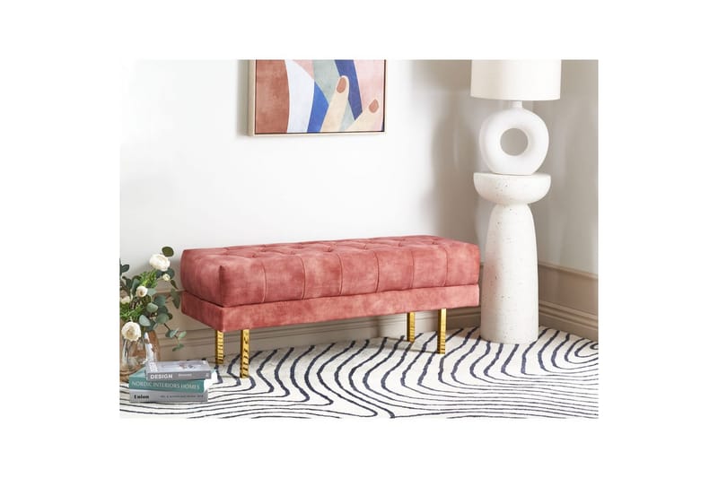 Sittebenk Roseville Rosa/Gull - Rosa/Gull - Innredning - Håndtak & beslag - Møbelhengsler - Møbelben