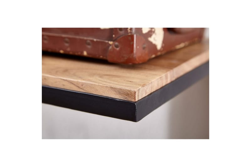 Vegghylle Wohnling Vegghengt knaggrekke i metall med massivt tre 70 cm industriell - Oppbevaring - Klesoppbevaring - Stumtjener