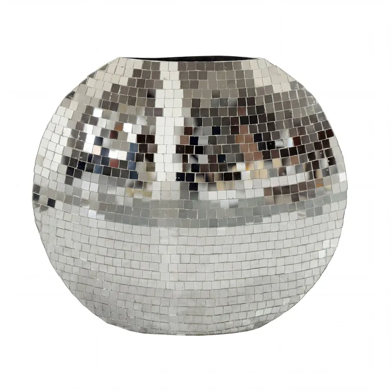 Herva bordvase i metall med mosaikk, Sølv