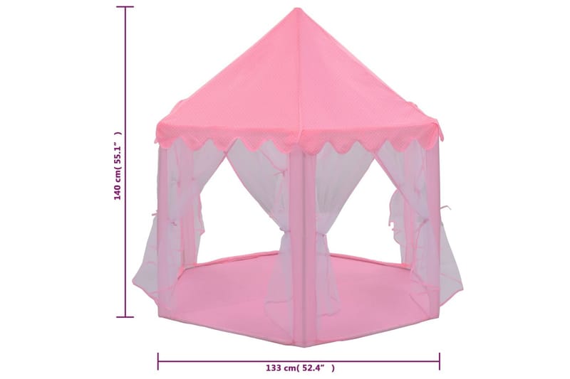 beBasic Prinsessetelt med 250 baller rosa 133x140 cm - Rosa - Innredning - Innredning barnerom - Leketelt & tipitelt barnerom
