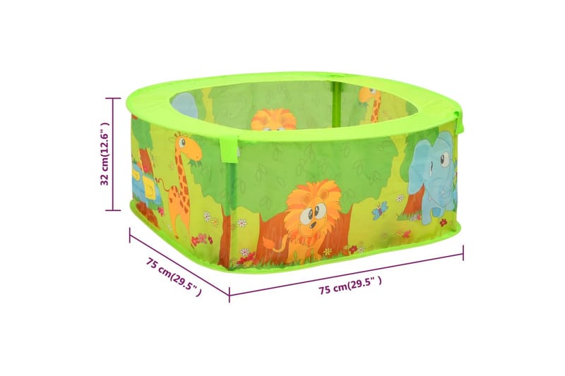 beBasic Ballbasseng med 300 baller for barn 75x75x32 cm - Innredning - Innredning barnerom - Dekorasjon til barnerom