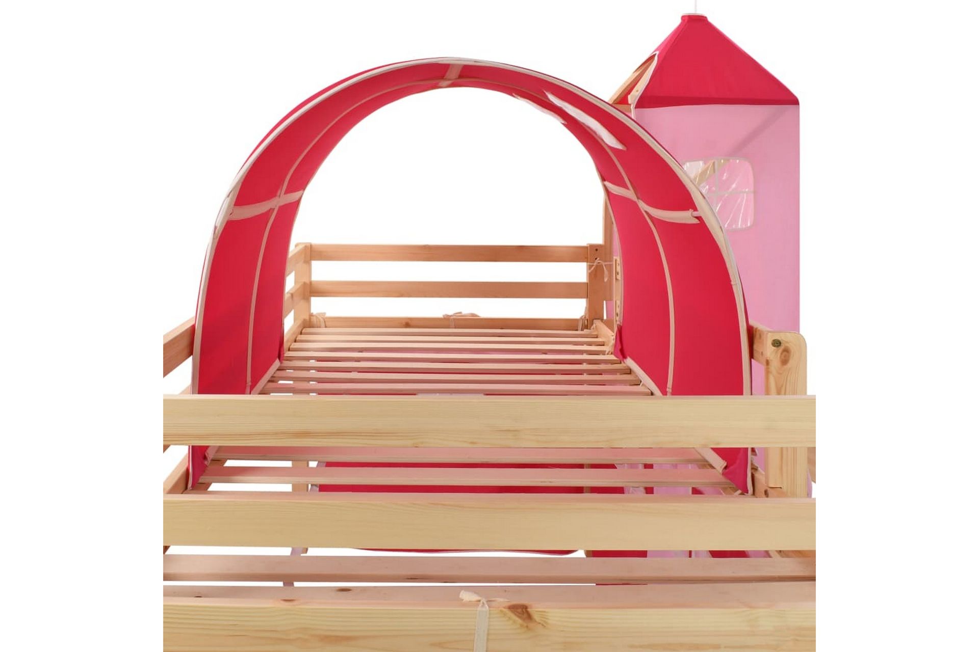 Barneseng med sklie og stige furu 97x208 cm - Rosa - Innredning - Innredning barnerom - Lekehage