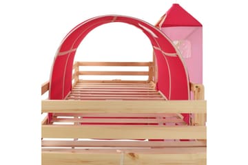Barneseng med sklie og stige furu 97x208 cm - Rosa - Innredning - Innredning barnerom - Lekehage
