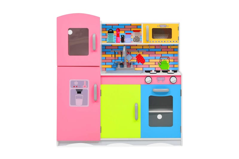 Lekekjøkken for barn MDF 80x30x85 cm flerfarget - Flerfarget - Lekekjøkken & griller