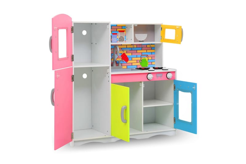 Lekekjøkken for barn MDF 80x30x85 cm flerfarget - Flerfarget - Innredning - Innredning barnerom - Lekemøbler