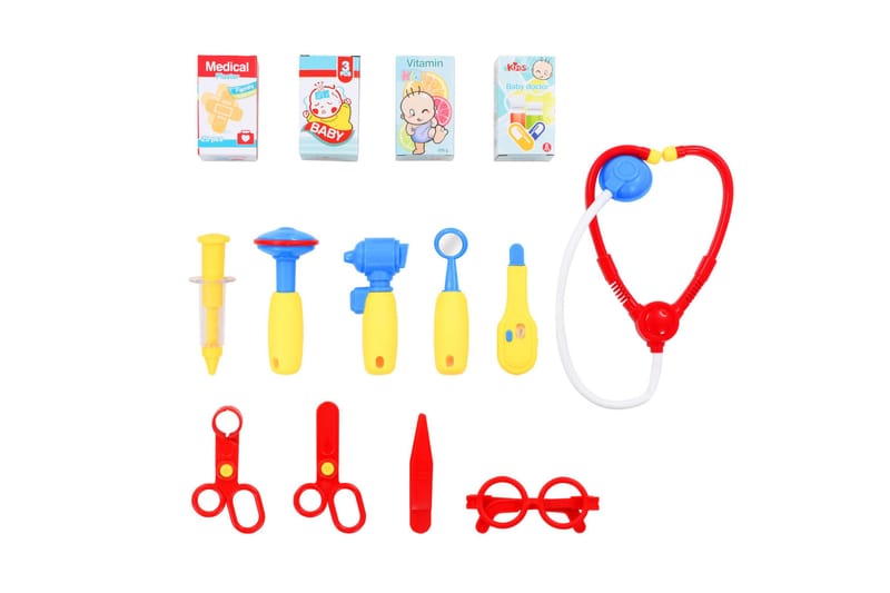 Doktor-lekesett i 15 deler 38x30x67,5 cm - Flerfarget - Innredning - Innredning barnerom - Leketøy & leker