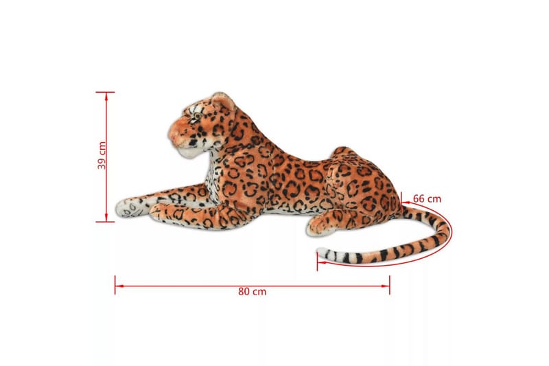 Leopardleke Plysj Brun XXL - Babyleker