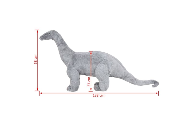 Stående lekedinosaur brachiosaurus grå XXL - Innredning - Innredning barnerom - Leketøy & leker
