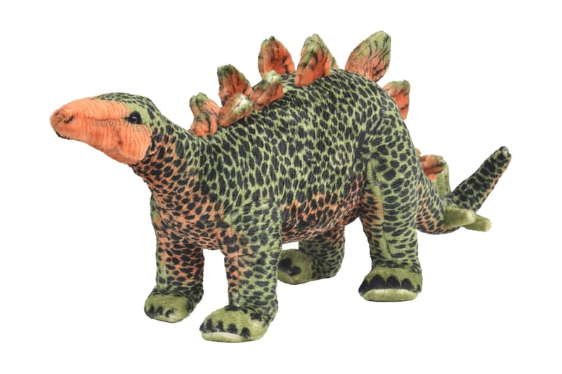 Stående lekedinosaur stegosaurus grønn og oransje XXL - Innredning - Innredning barnerom - Leketøy & leker