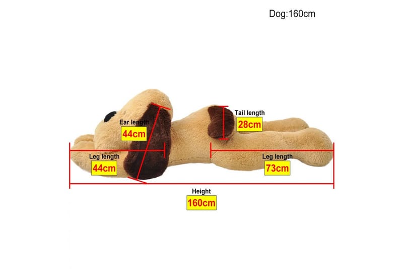 Lekehund i plysj brun 160 cm - Myke leketøy & kosedyr