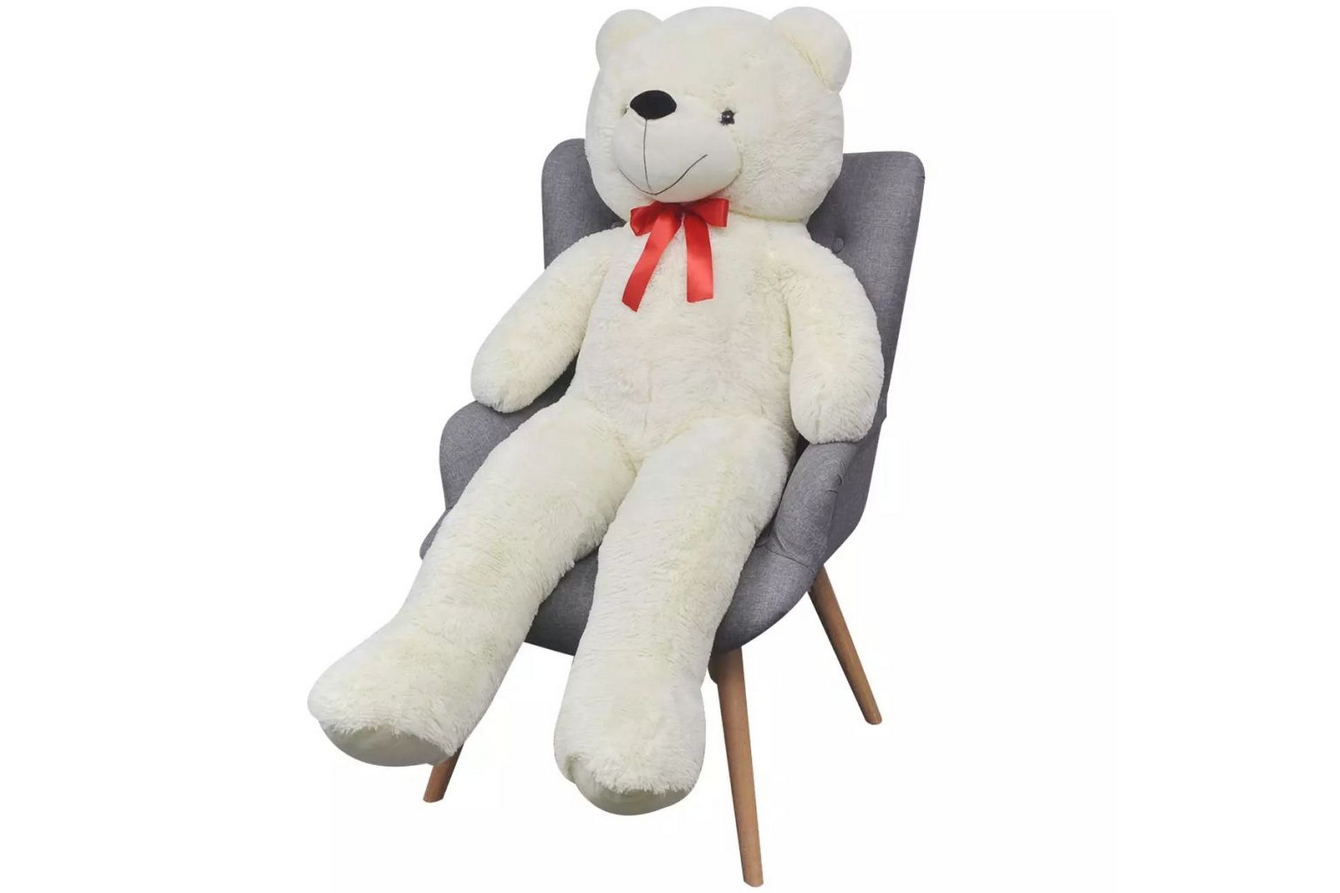 Myk plysjbamse XXL hvit 150 cm - Innredning - Innredning barnerom - Leketøy & leker