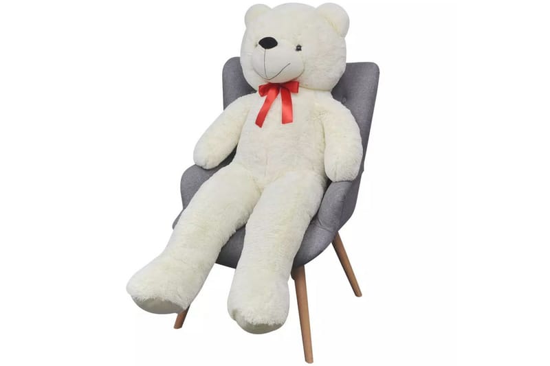 Myk plysjbamse XXL hvit 175 cm - Innredning - Innredning barnerom - Leketøy & leker