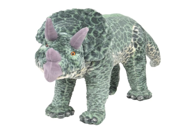 Stående lekedinosaur triceratops grønn XXL - grønn - Myke leketøy & kosedyr