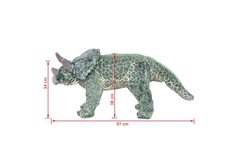 Stående lekedinosaur triceratops grønn XXL - grønn - Innredning - Innredning barnerom - Leketøy & leker