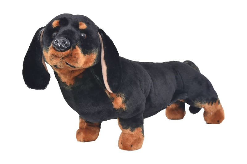 Stående lekehund dachshund plysj svart XXL - Myke leketøy & kosedyr