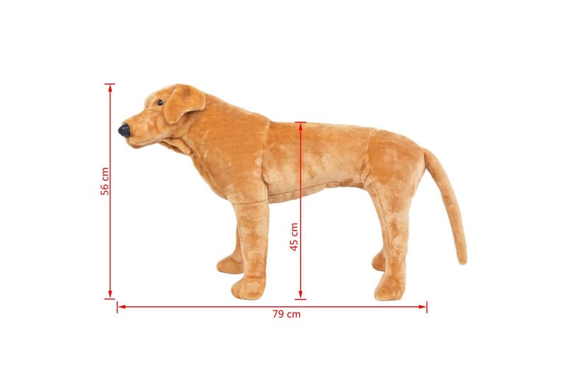 Stående lekehund labrador plysj lysebrun XXL - Myke leketøy & kosedyr