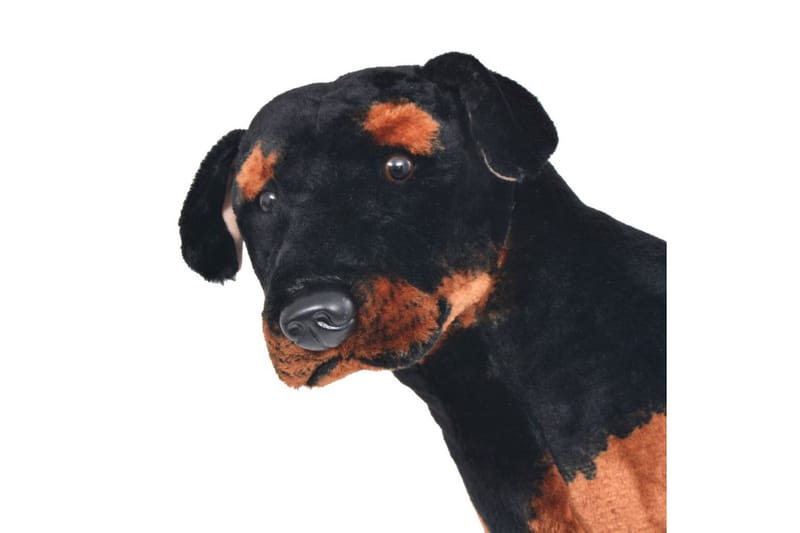 Stående lekehund rottweiler plysj svart og brun XXL - Svart - Innredning - Innredning barnerom - Leketøy & leker