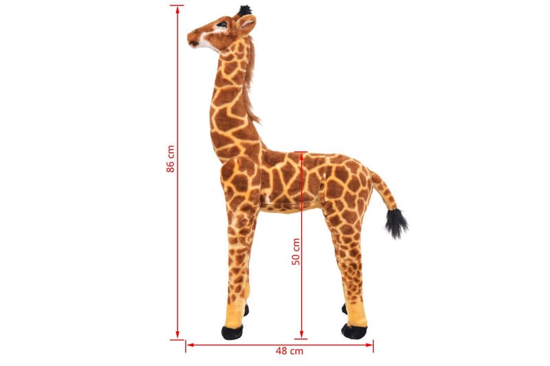 Stående lekesjiraff plysj brun og gul XXL - Myke leketøy & kosedyr