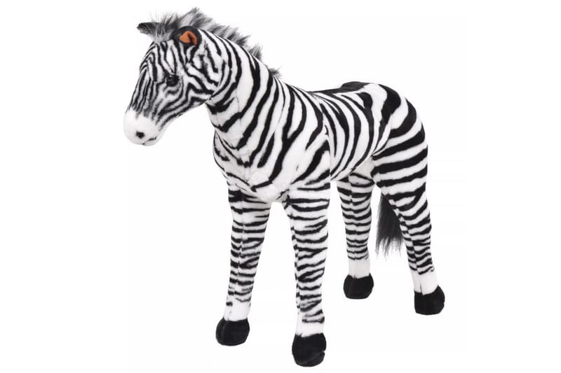 Stående lekezebra plysj svart og hvit XXL - Innredning - Innredning barnerom - Leketøy & leker