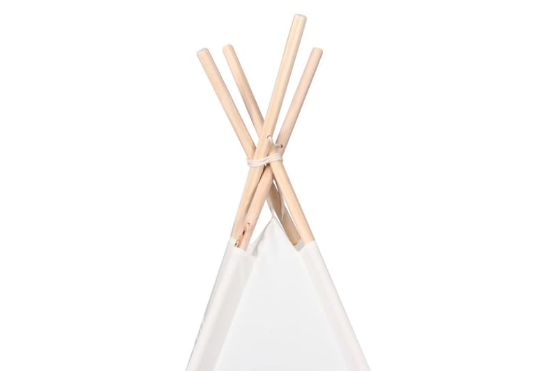 Tipi-telt for barn med pose ferskenhud hvit 120x120x150 cm - Hvit - Innredning - Innredning barnerom - Leketelt & tipitelt barnerom