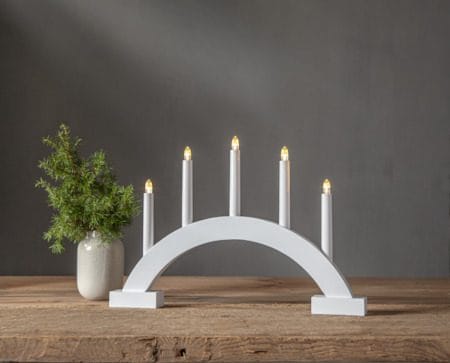 Abbe Lysestake 46 cm - hvit - Innredning - Julepynt & helgedekorasjon - Julepynt & juledekorasjon
