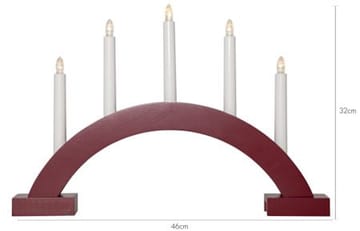Abbe Lysestake 46 cm - rød - Innredning - Julepynt & helgedekorasjon - Julepynt & juledekorasjon