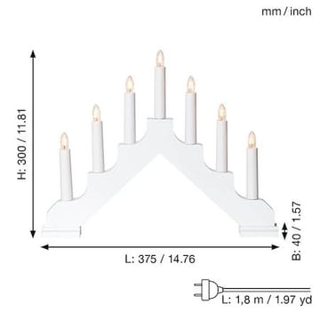 Ada lysestake 37,5 cm - hvit - Innredning - Julepynt & helgedekorasjon - Julepynt & juledekorasjon