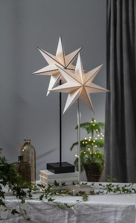 Astro stjerne på fot 35 cm - hvit og beige - Innredning - Julepynt & helgedekorasjon - Julepynt & juledekorasjon