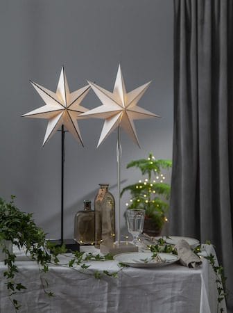 Astro stjerne på fot 35 cm - hvit og beige - Innredning - Julepynt & helgedekorasjon - Julepynt & juledekorasjon